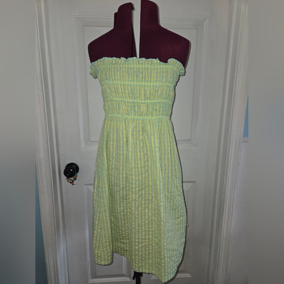 Free People Dresses & Skirts - Free People One Shirred Ruffle Green Blue Mini Dress